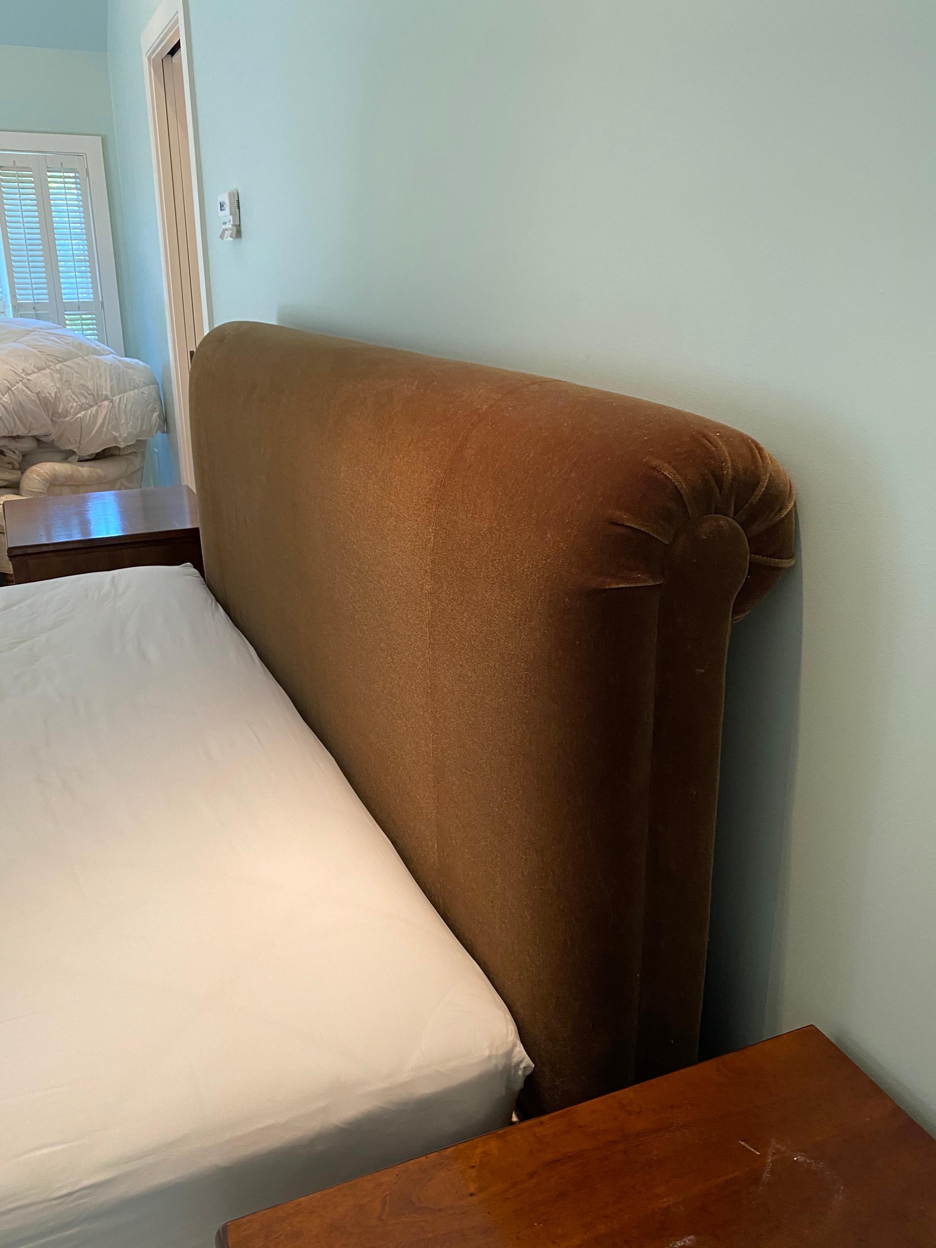 Custom Made King Size Avery Boardman Mohair Upholstered Bed Frame 2