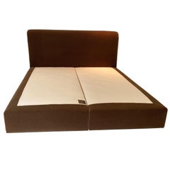 Custom Made King Size Avery Boardman Mohair Upholstered Bed Frame