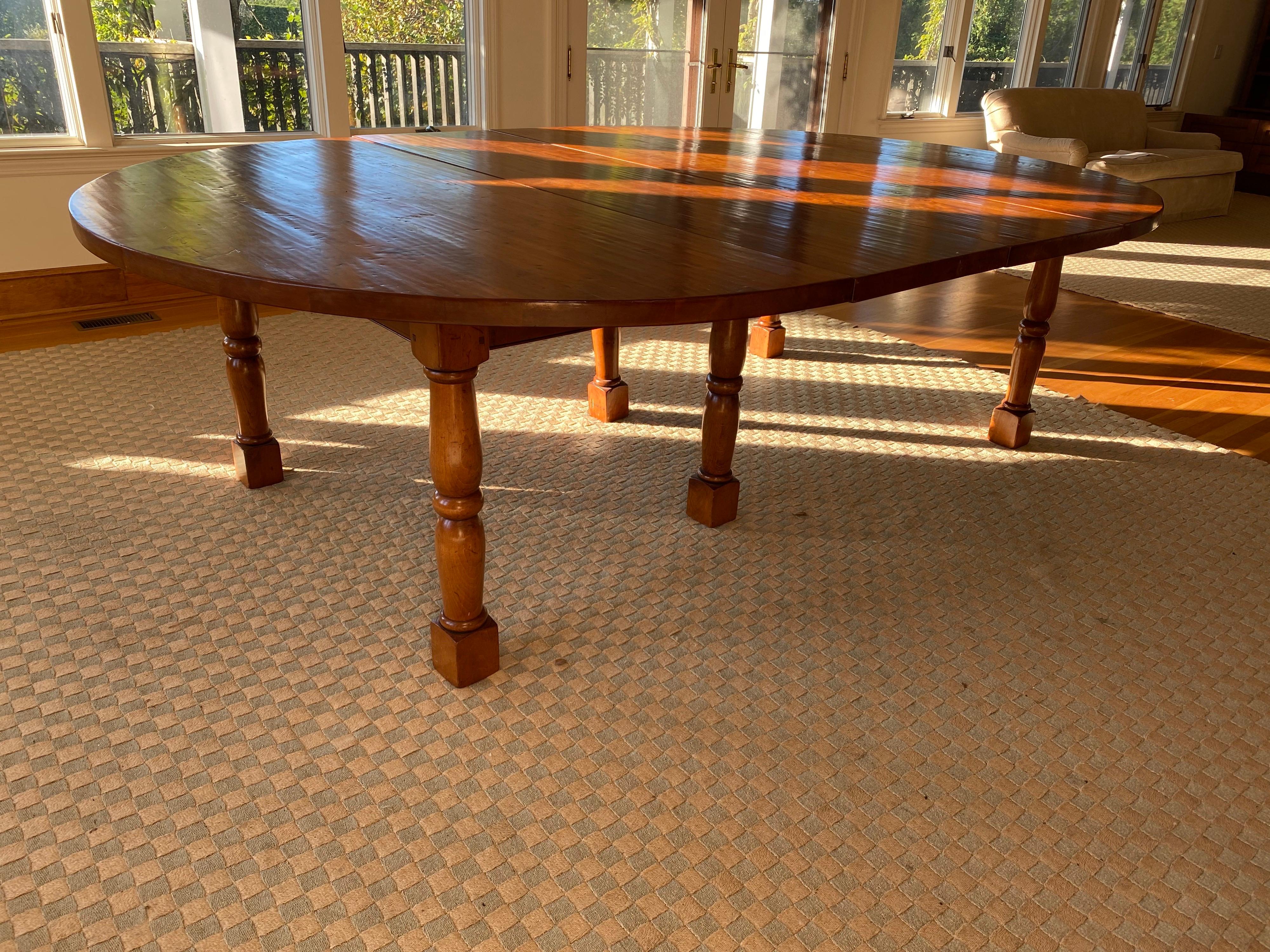 20th Century Custom-Made Large Pine Dining Table, Made in England
