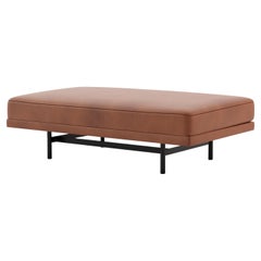 Custom Made Leather Bench with Metal Structure