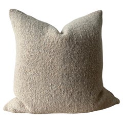 Custom Made Linen and Wool Accent Pillow with Down Feather Insert