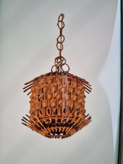 Custom made listing for K / Set of Three Rattan Pendants