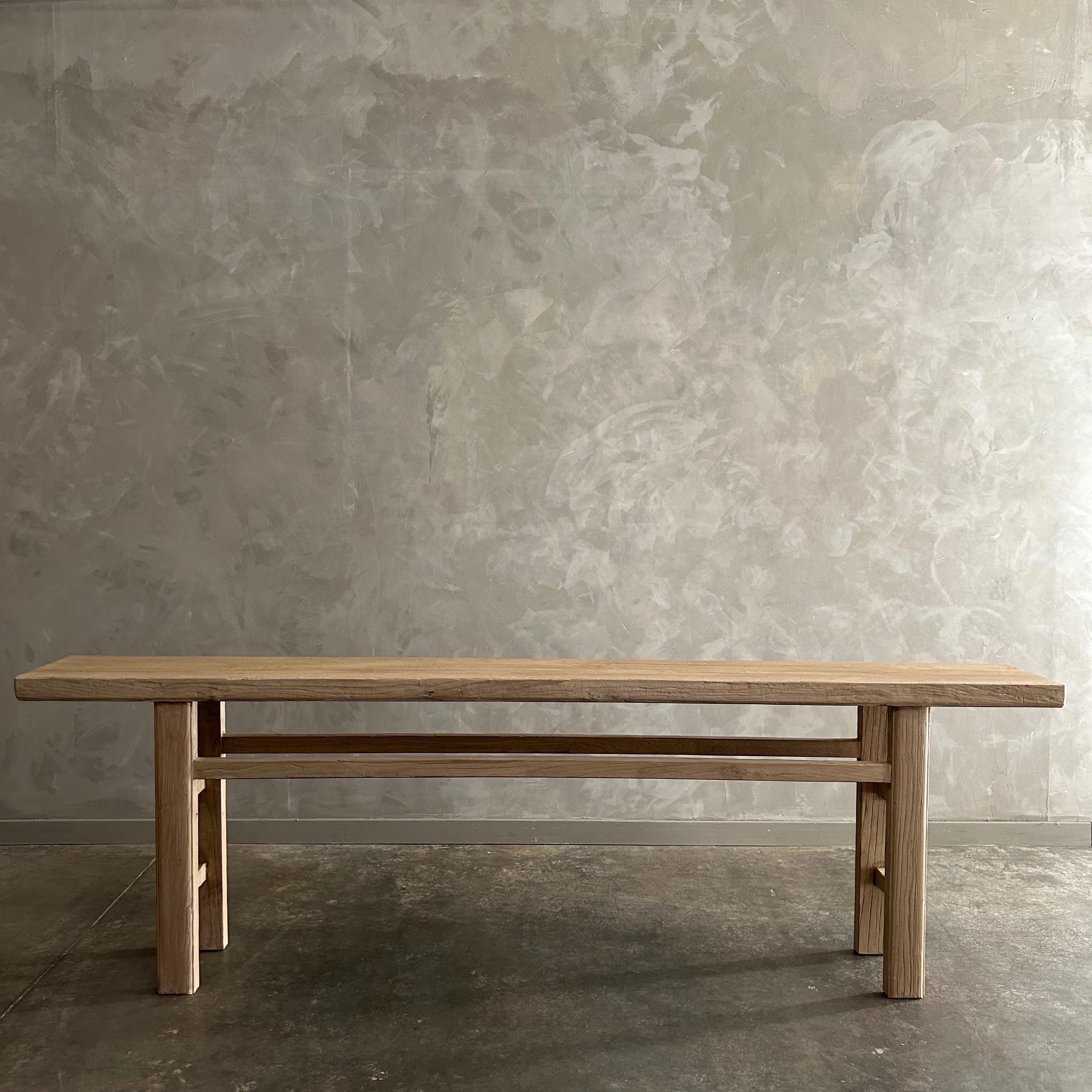 Custom Made Long Elm Wood Console Table 108