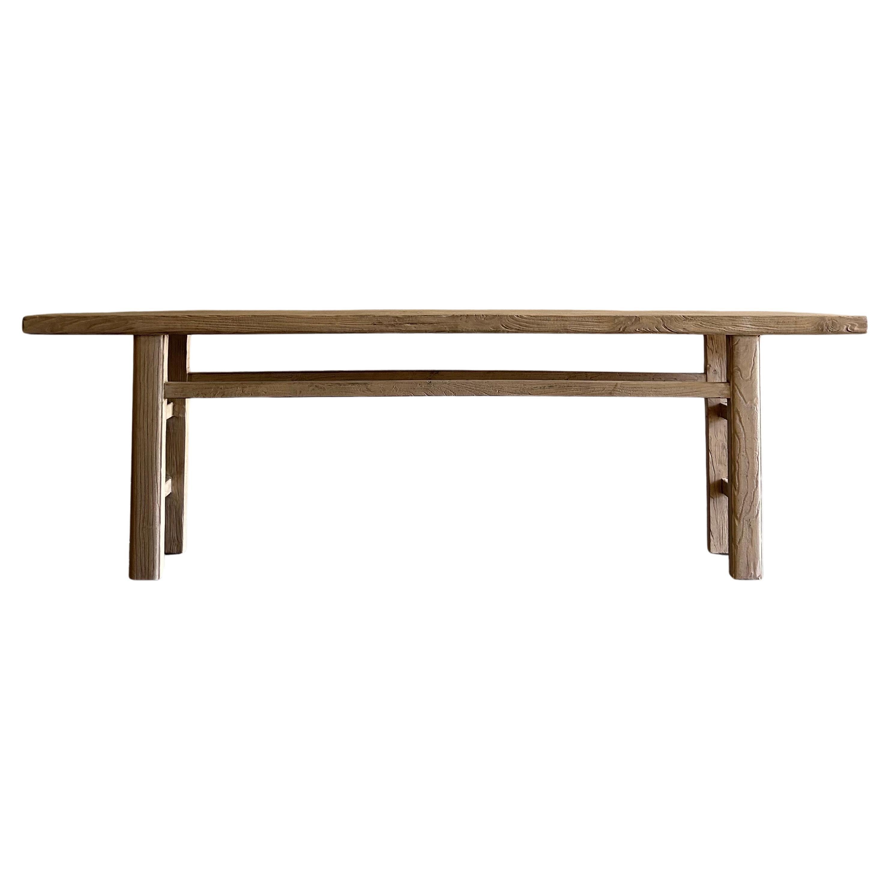 CUSTOM Wood MADE Table console en bois d'orme long 108" sur mesure