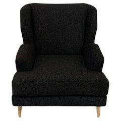 Custom Made Lounge Chair in Black Sherpa