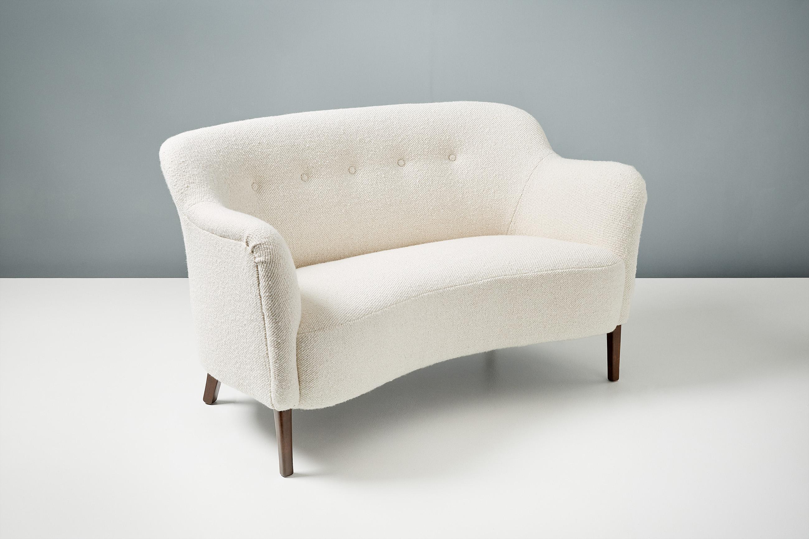Danish Custom Made Love Seat Sofa by Alfred Kristensen. Available in COM For Sale