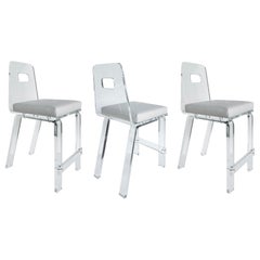 Custom Made Lucite Counter Stools, Available Individually, Two Week Lead Time