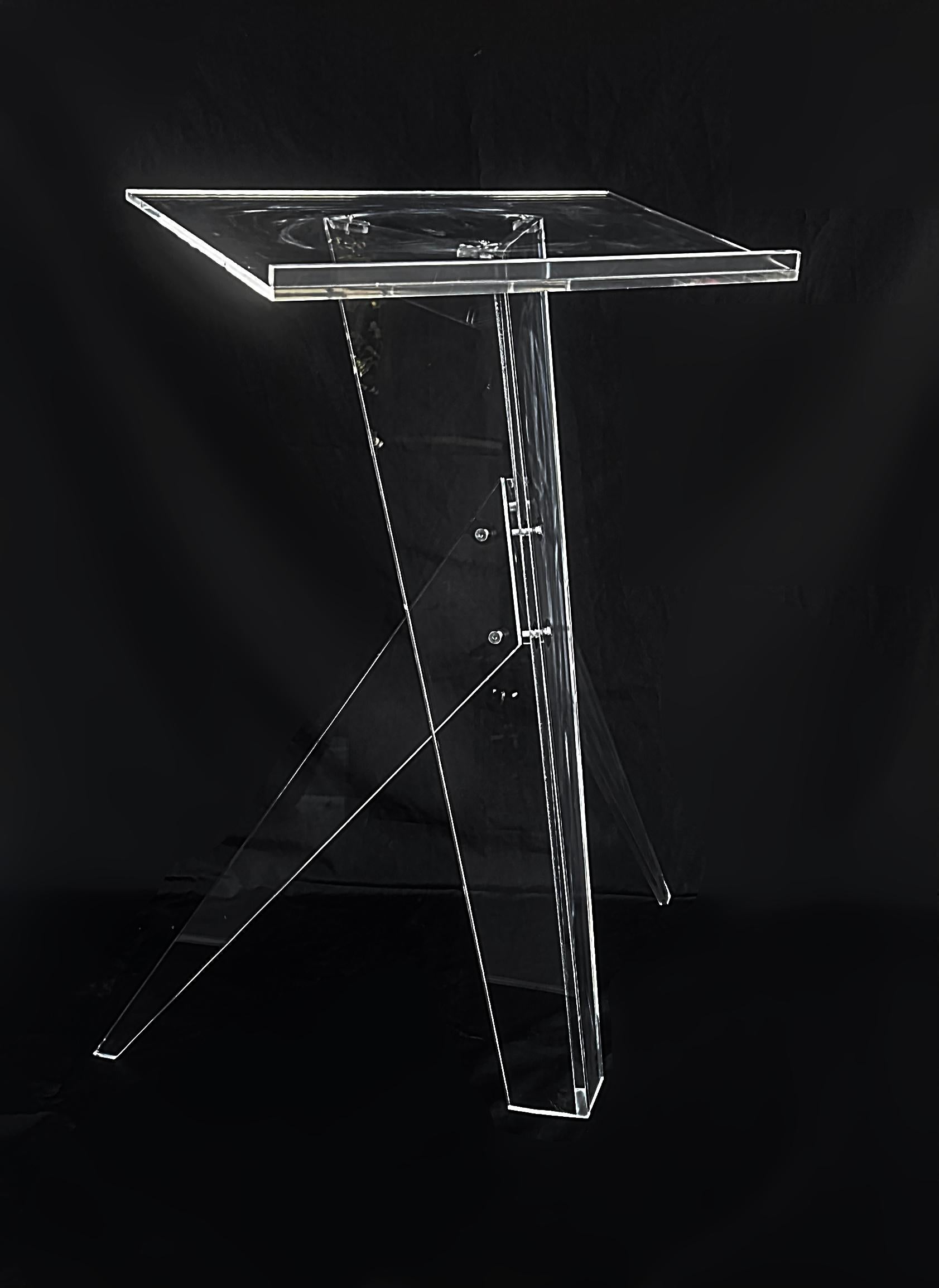 Modern Custom Made Lucite Magazine, Music, Book Stand for Oversized Books For Sale