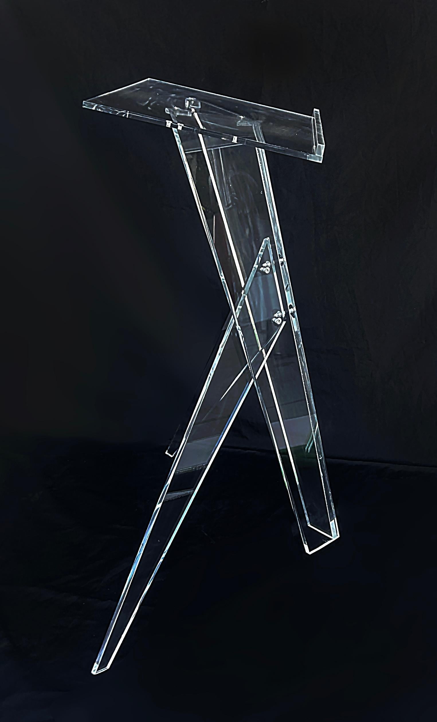 Contemporary Custom Made Lucite Magazine, Music, Book Stand for Oversized Books For Sale