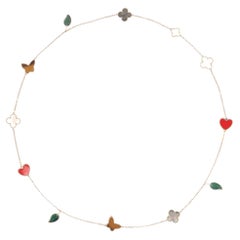Custom Made Lucky Alhambra Style 12 Motif Necklace in 18K Yellow Gold