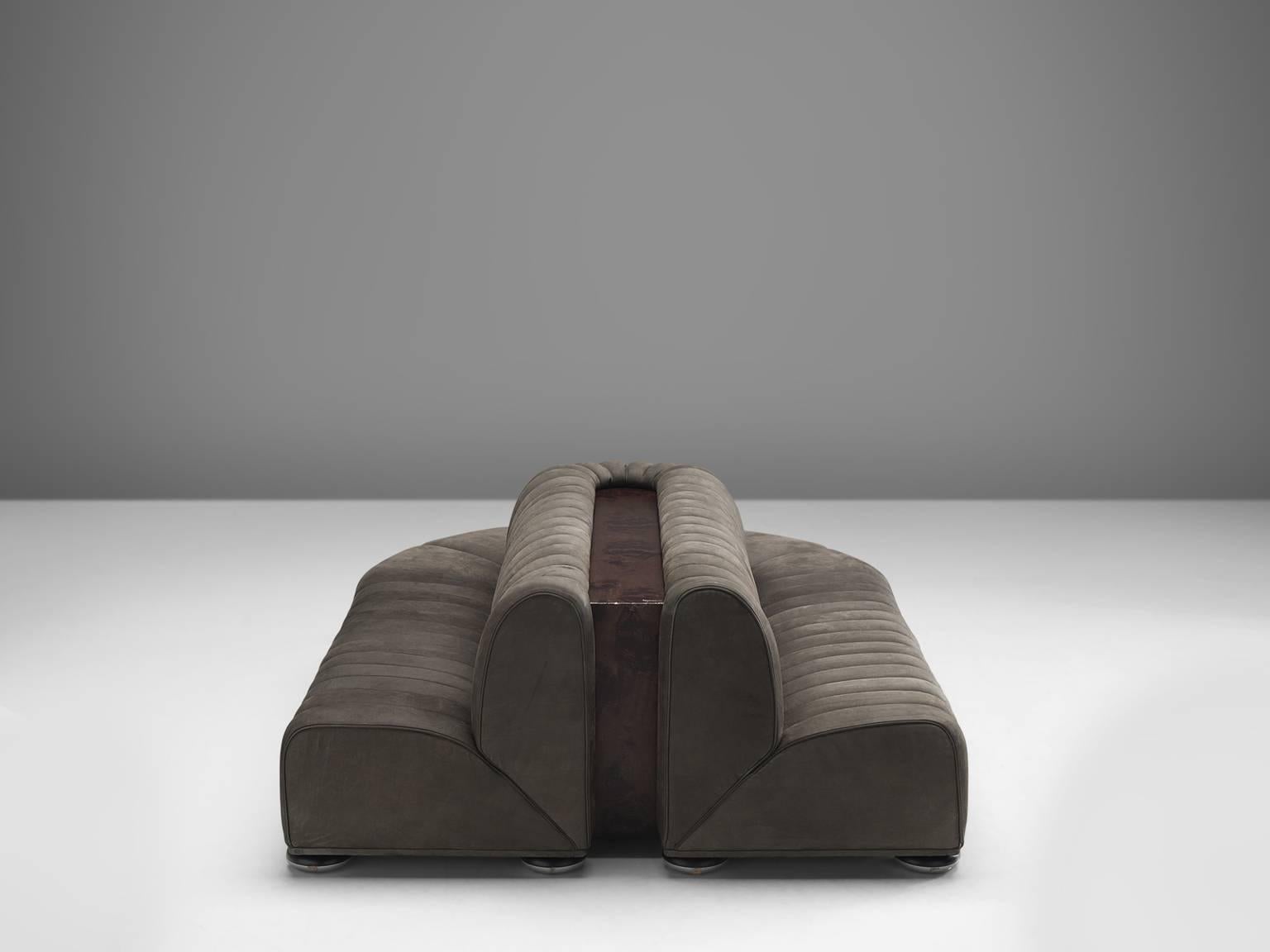 Austrian Custom-Made Luxurious Wittmann Sofa in Anthracite Leather