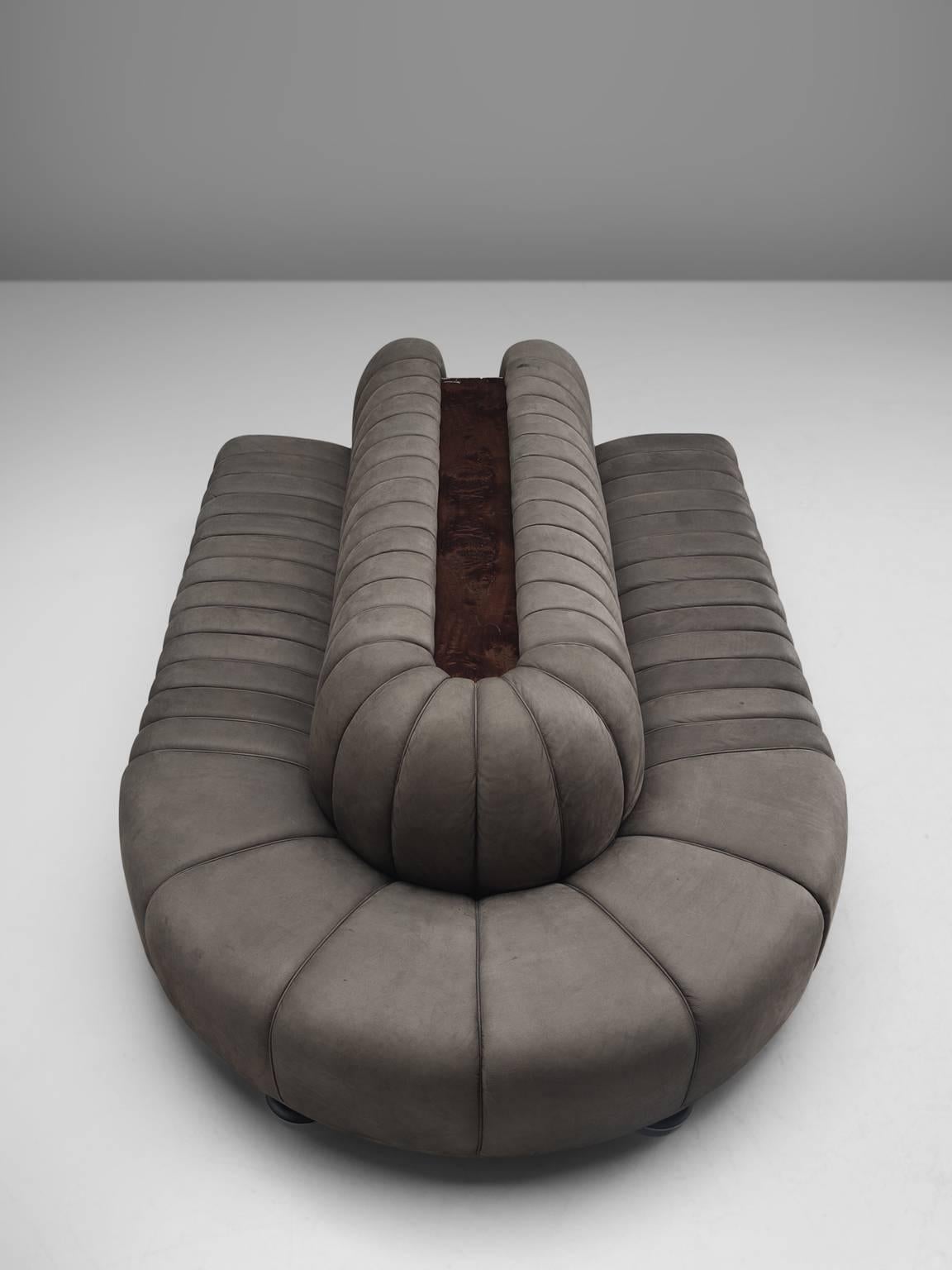 Custom-Made Luxurious Wittmann Sofa in Anthracite Leather (Ende des 20. Jahrhunderts)