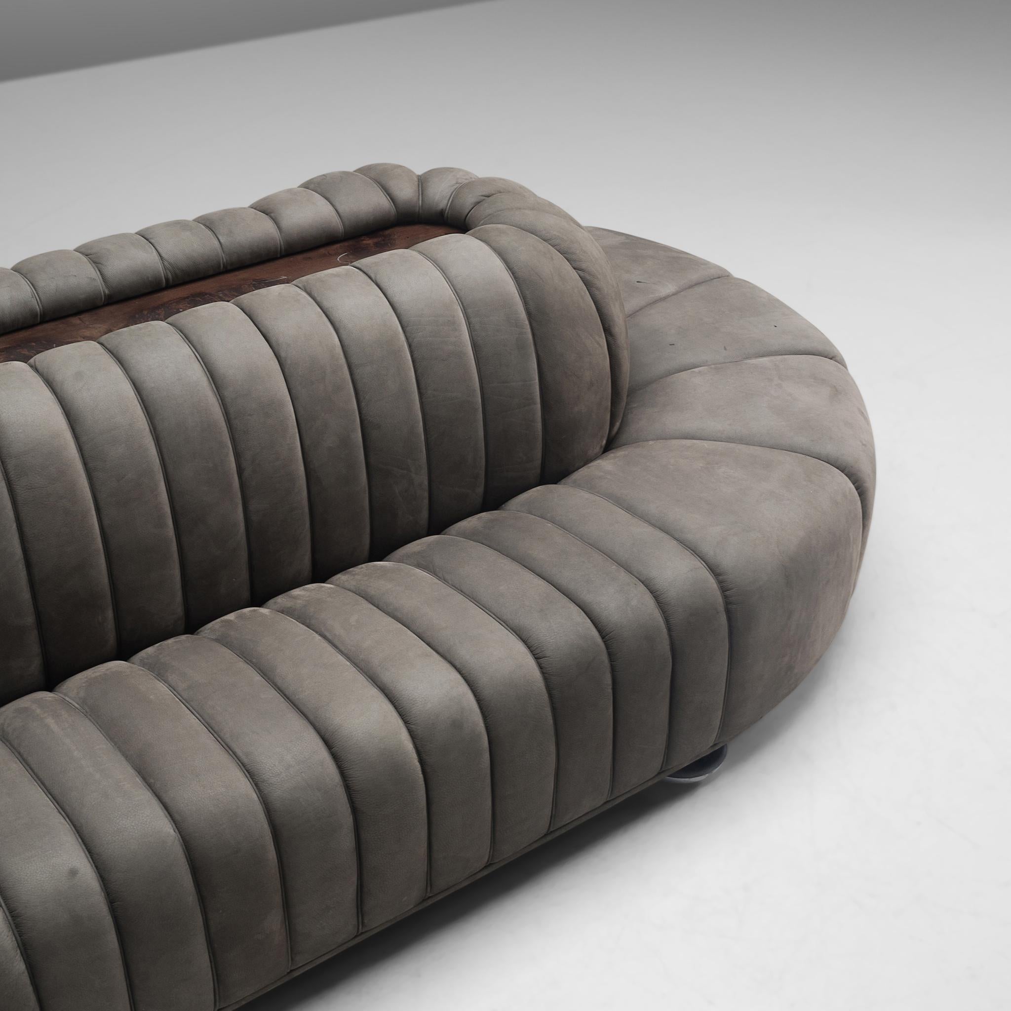 Custom Made Luxurious Wittmann Sofa in Anthracite Leather 3