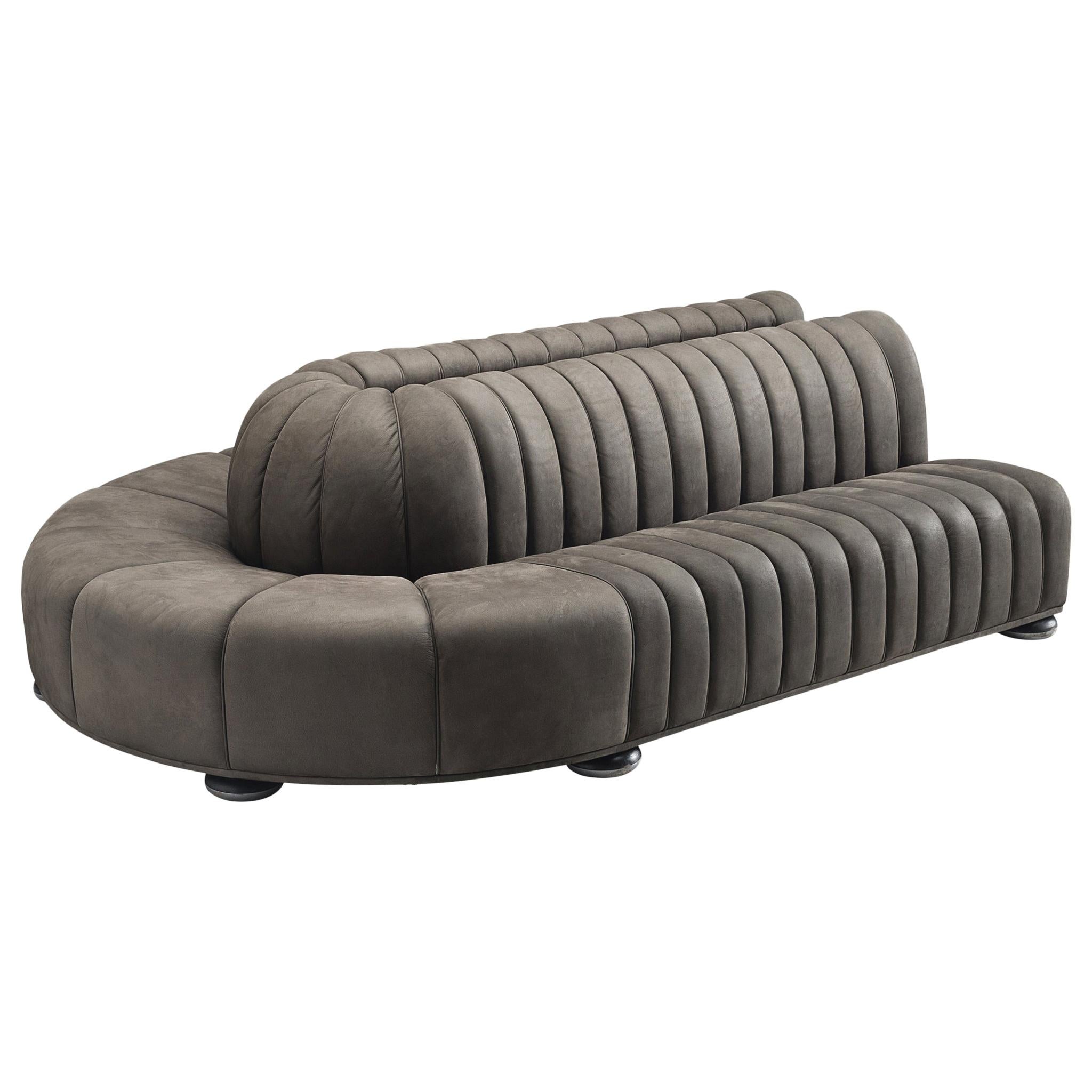 Custom Made Luxurious Wittmann Sofa in Anthracite Leather