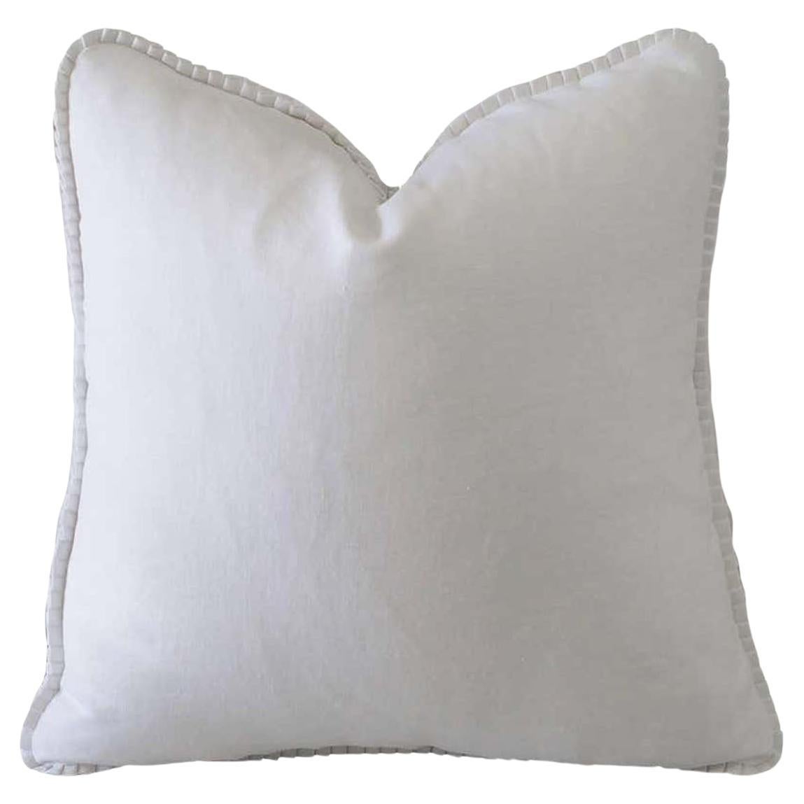 Custom-Made Luxury Linen Pillows with Ruffle For Sale