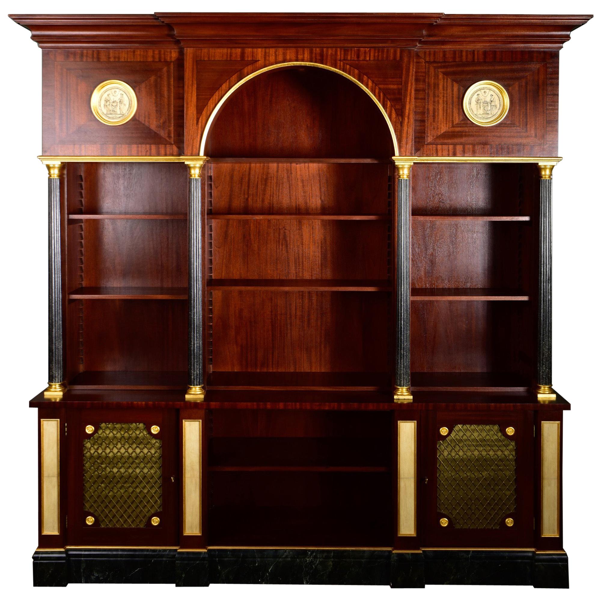 American Neoclassical Brass Bookcase by Mastercraft, circa 1980 at 1stDibs