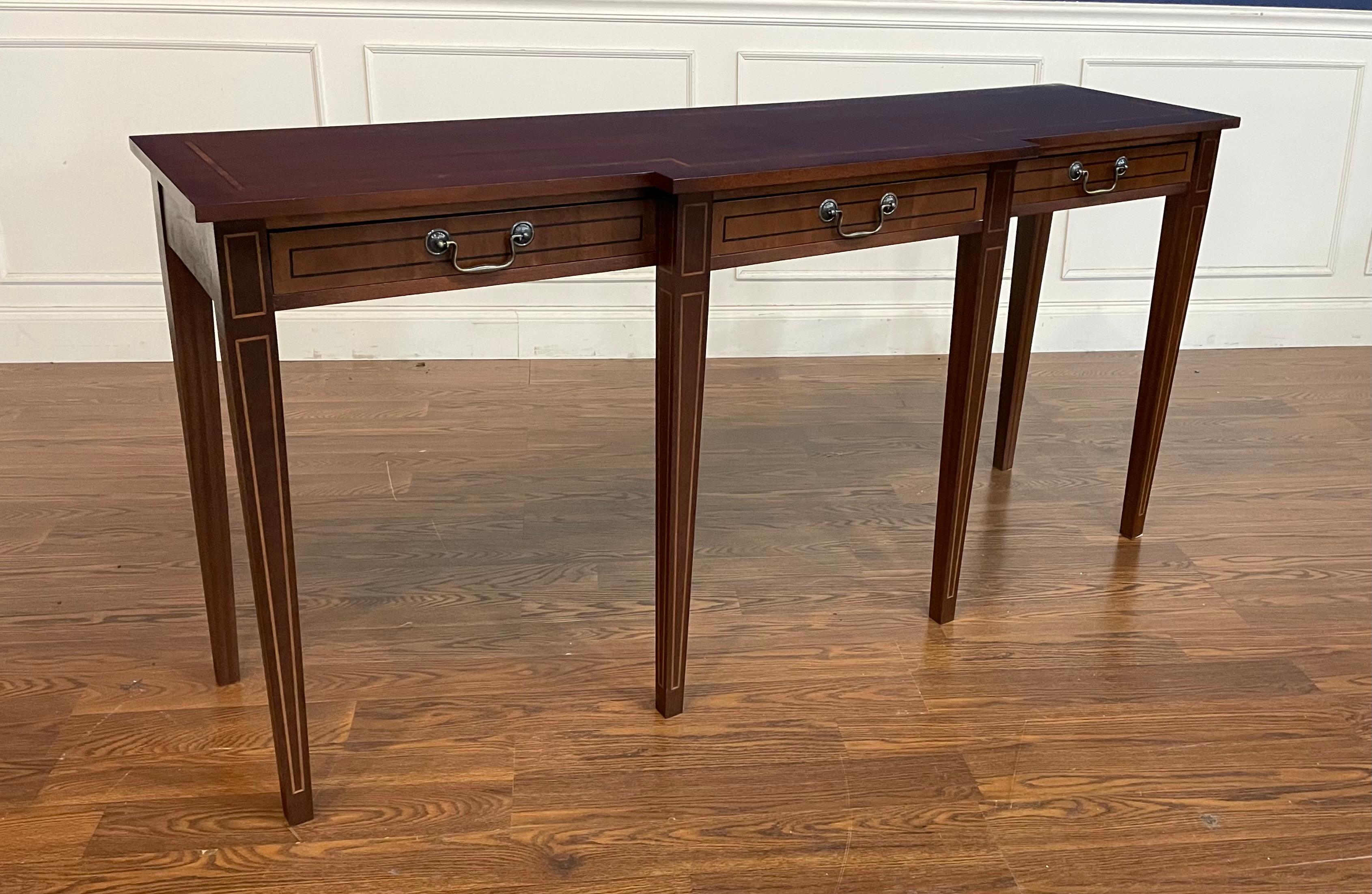 Custom Made Mahogany Hepplewhite Style Console Table  For Sale 5