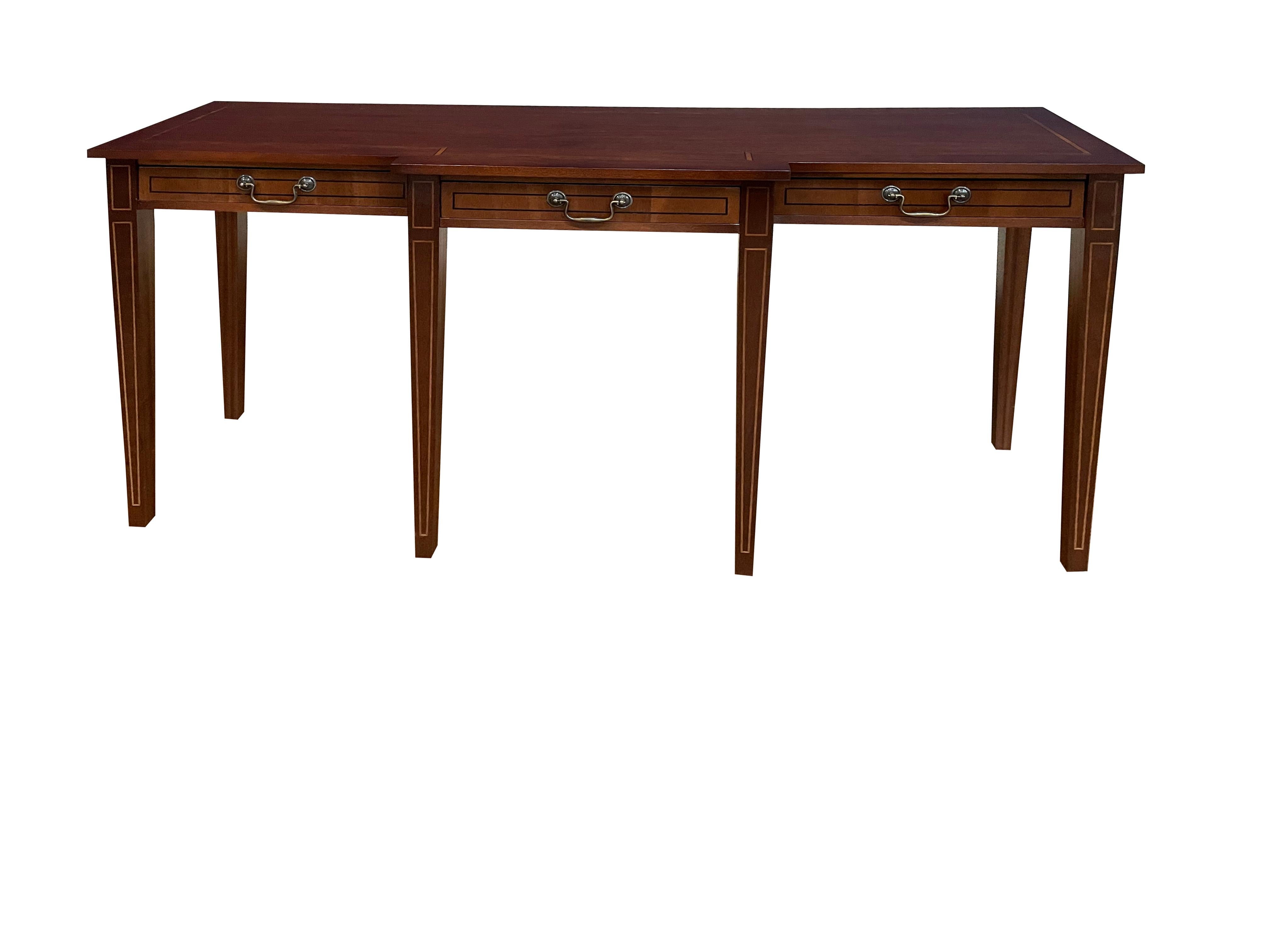 Contemporary Custom Made Mahogany Hepplewhite Style Console Table  For Sale