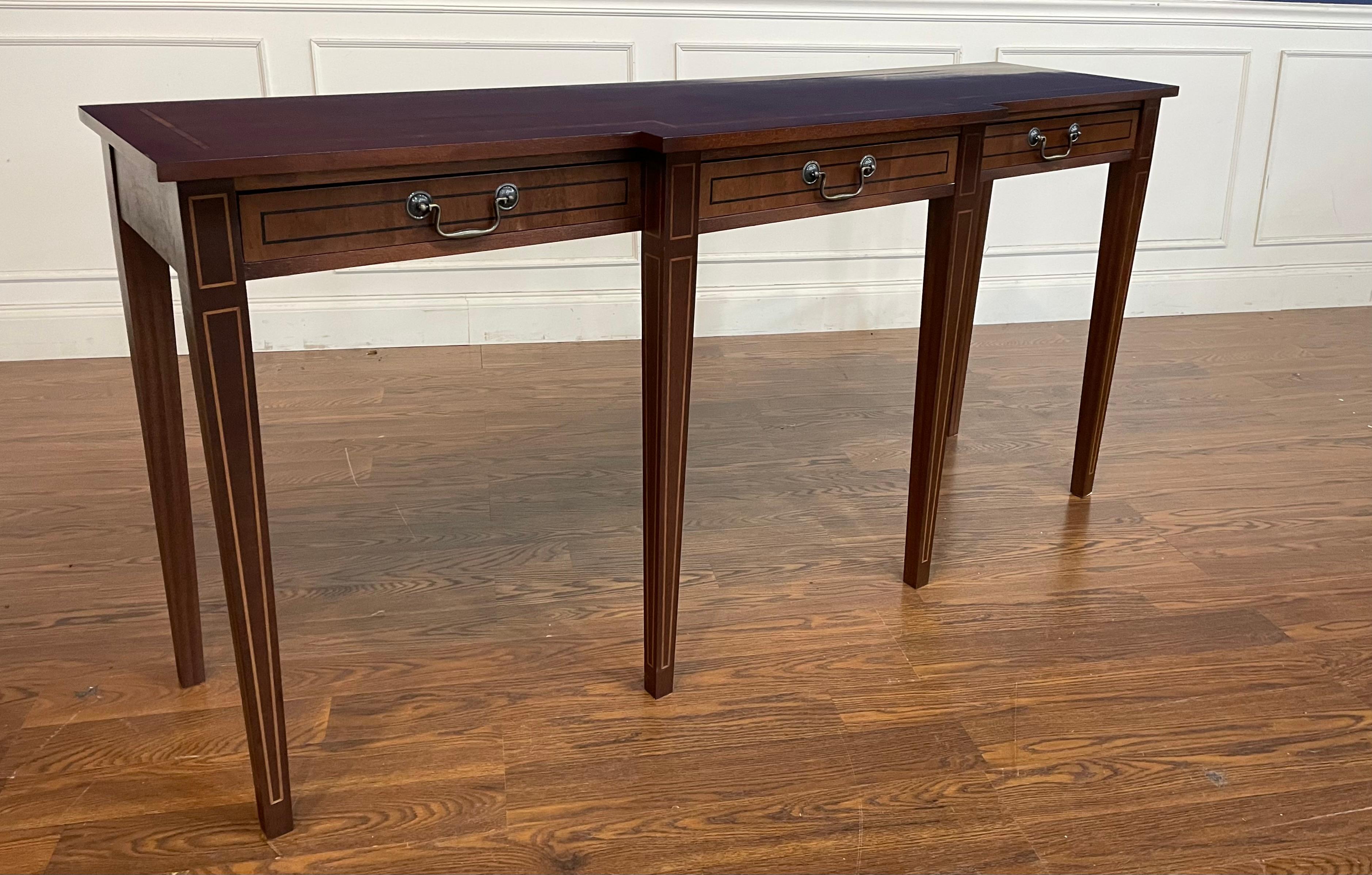 Custom Made Mahogany Hepplewhite Style Console Table  For Sale 2