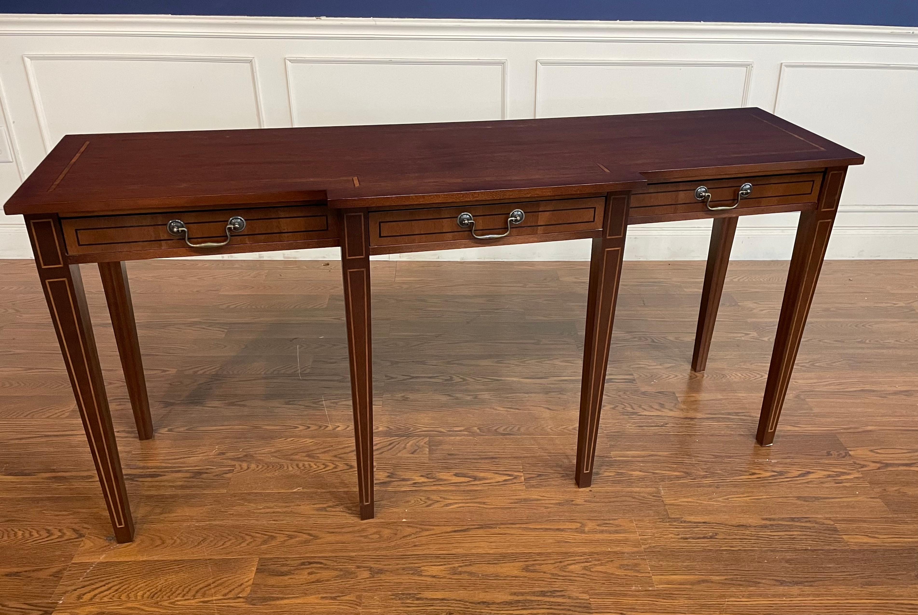 Custom Made Mahogany Hepplewhite Style Console Table  For Sale 3