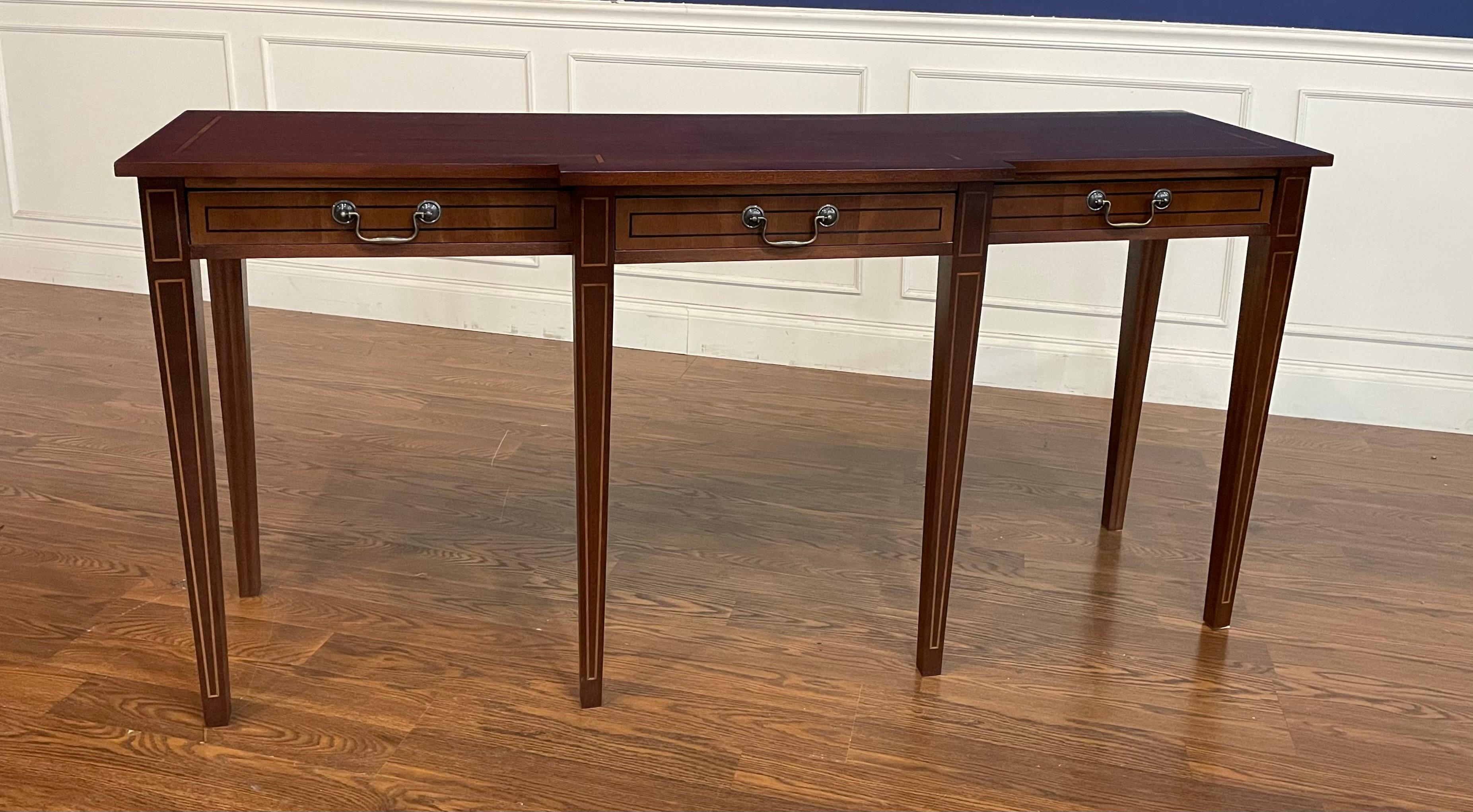 Custom Made Mahogany Hepplewhite Style Console Table  For Sale 3