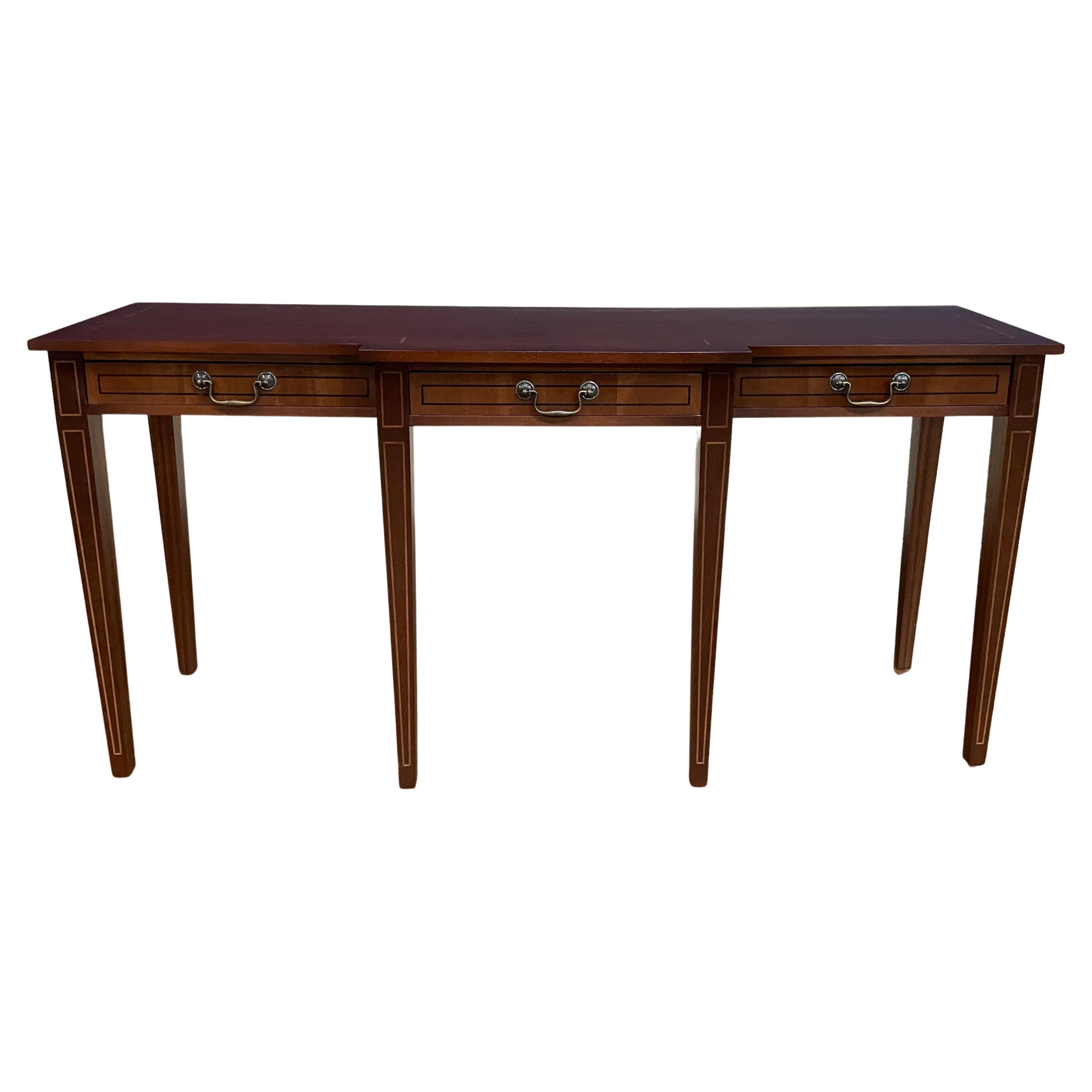 Custom Made Mahogany Hepplewhite Style Console Table  For Sale