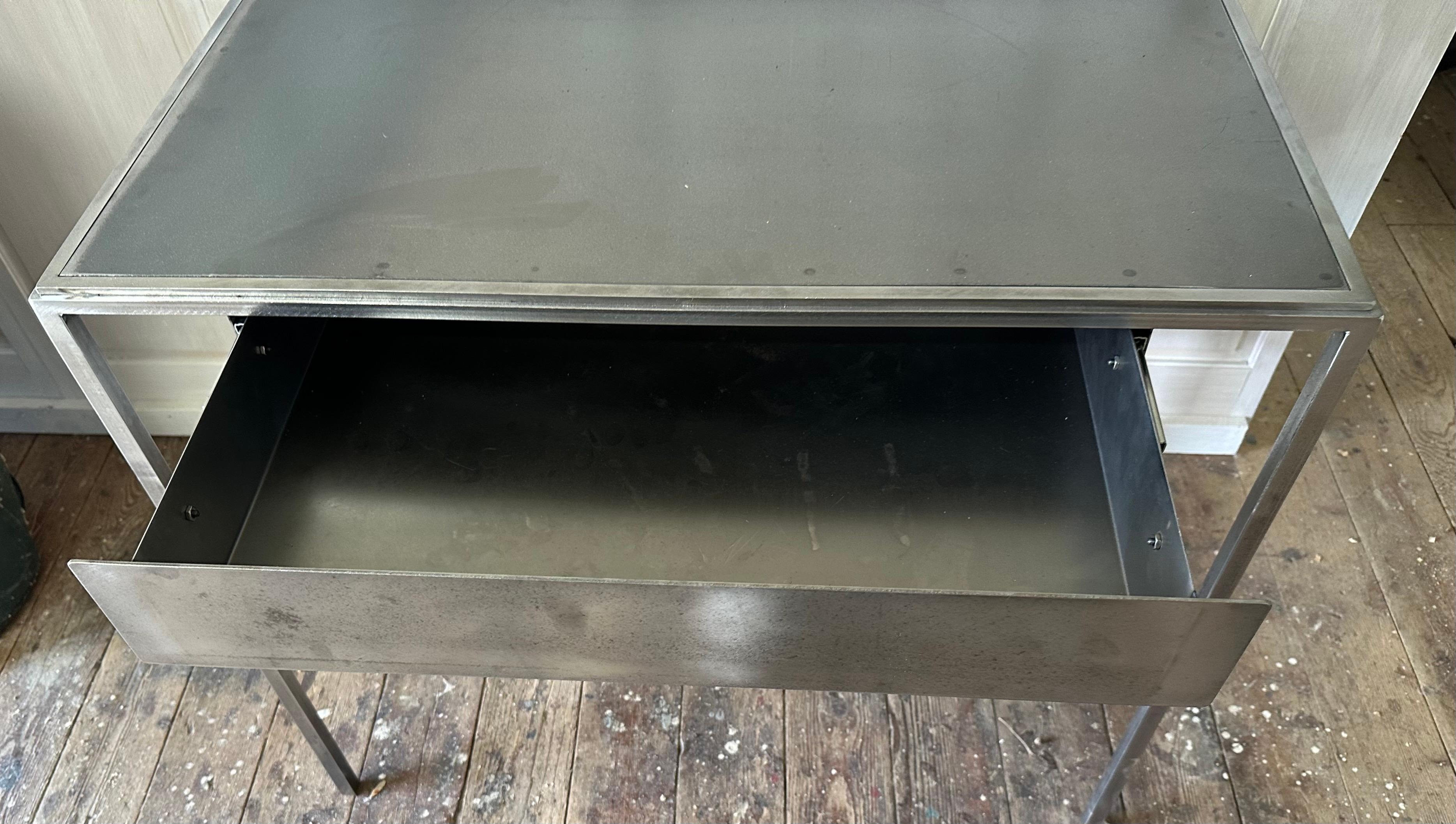 American Custom Made Metal Vanity or Desk by BH&A For Sale