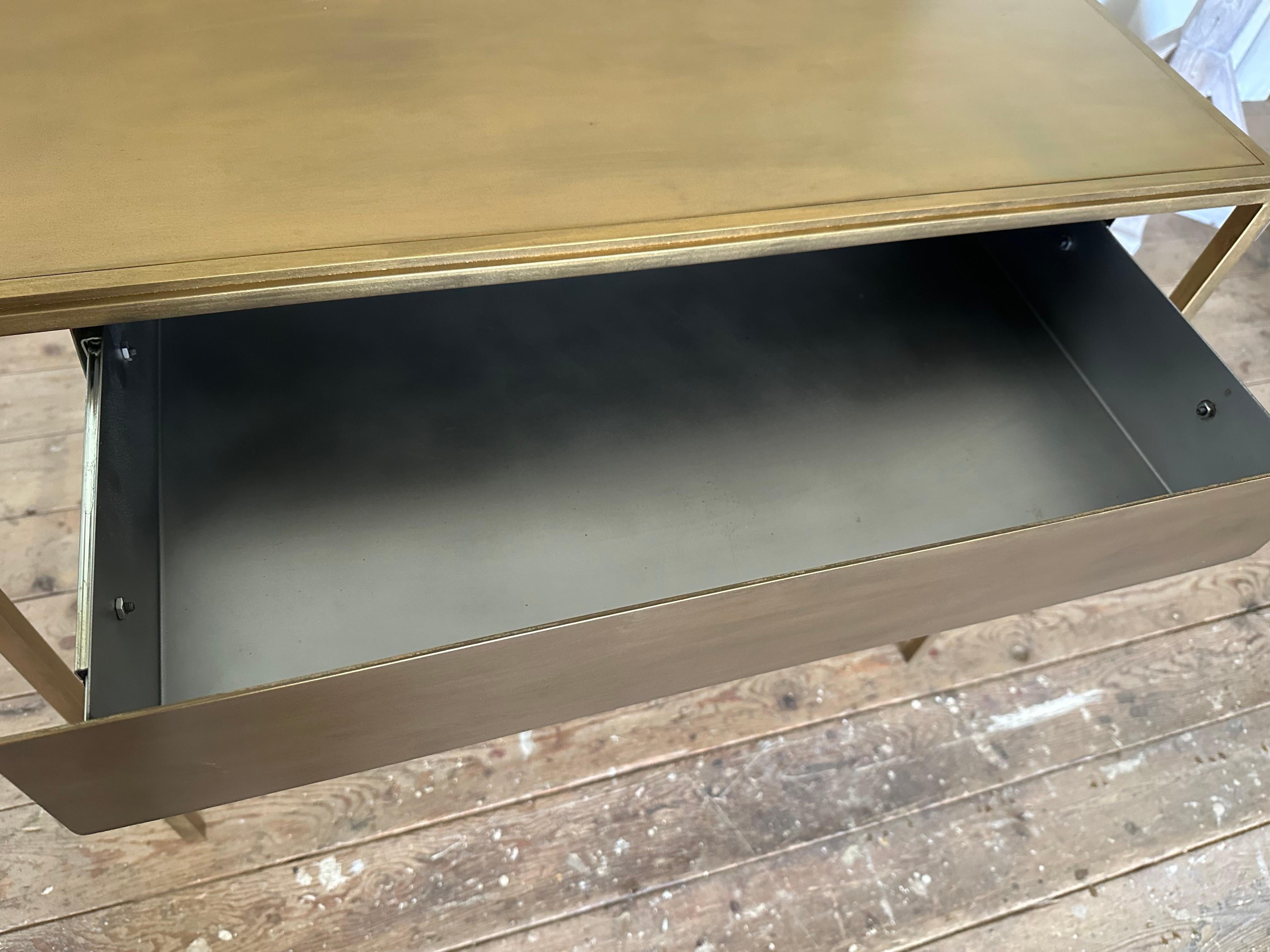 Hand-Crafted Custom Made Metal Vanity or Desk by BH&A For Sale