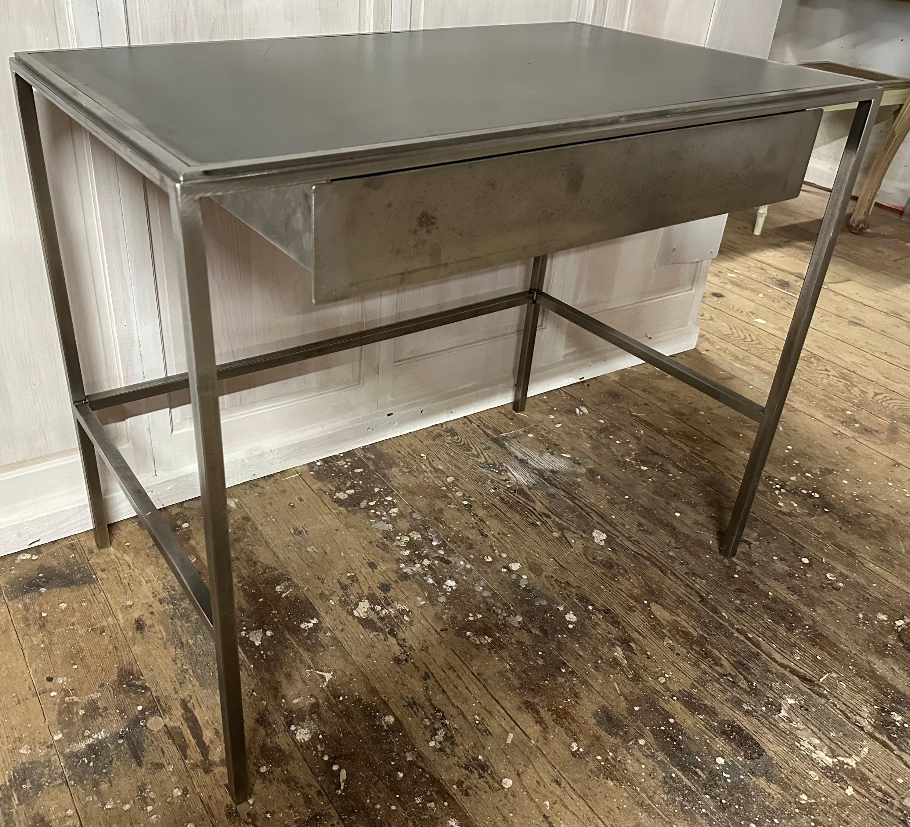 Custom Made Metal Vanity or Desk by BH&A In New Condition For Sale In Sheffield, MA