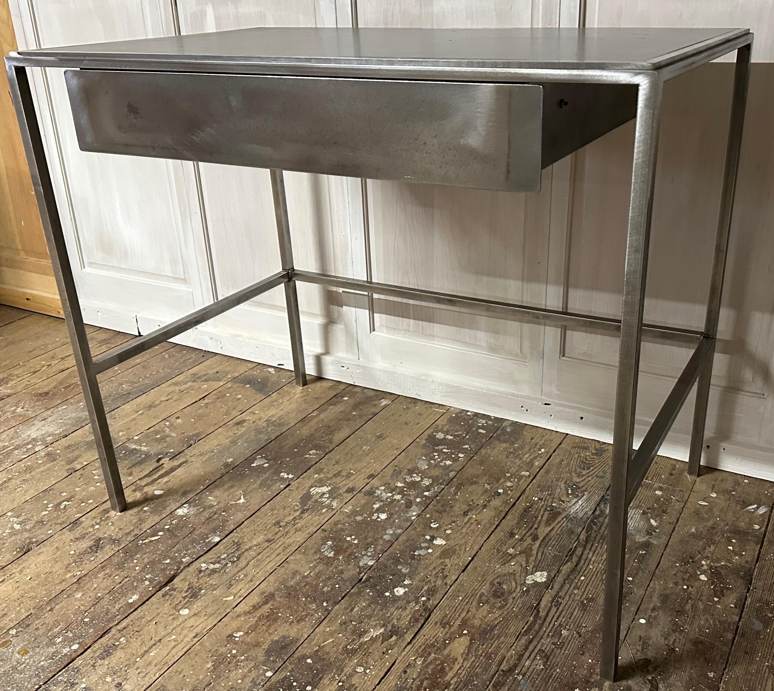 Contemporary Custom Made Metal Vanity or Desk by BH&A For Sale