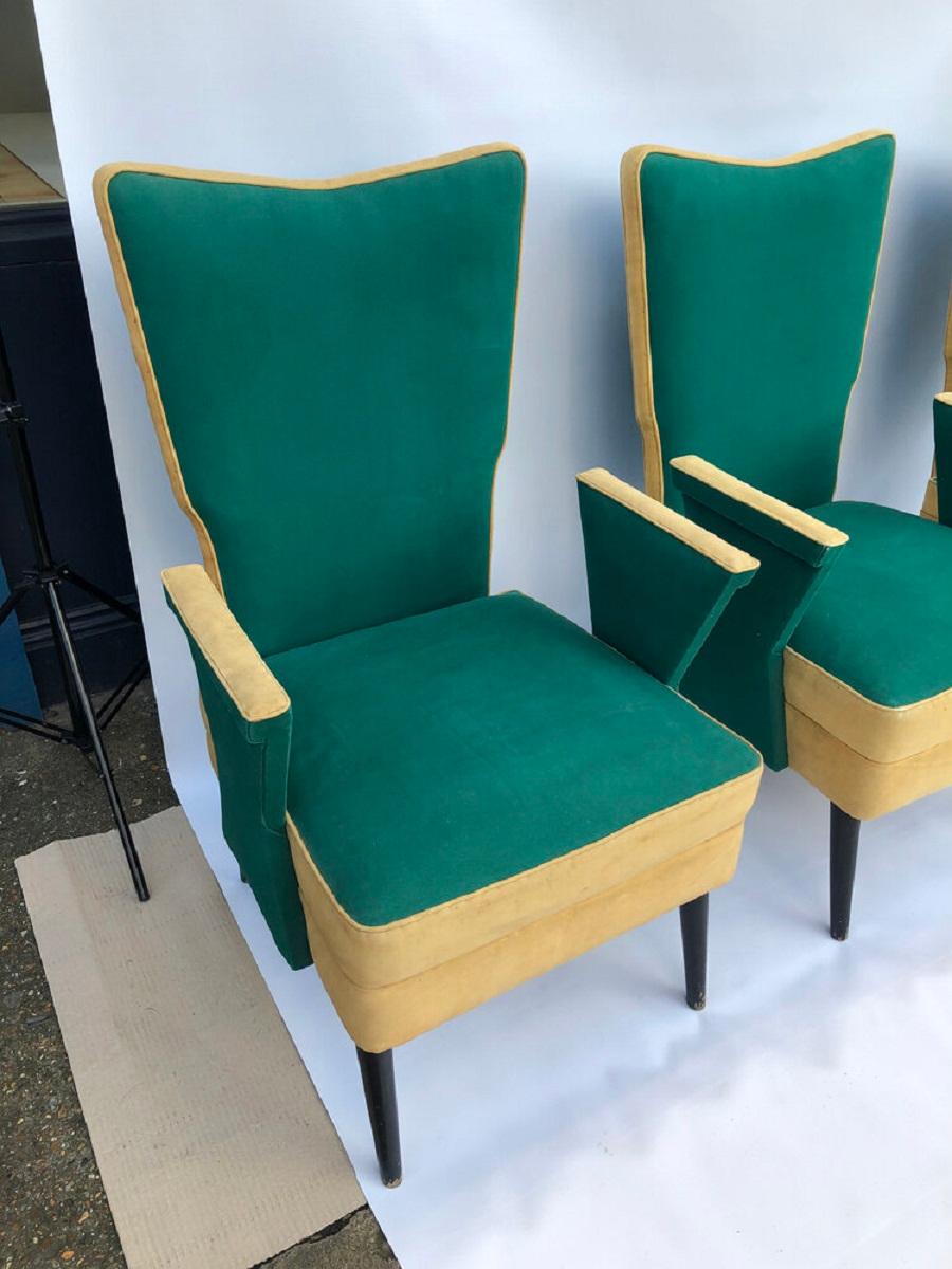 Custom Made Mid-Century Italian Armchairs In Excellent Condition For Sale In London, GB
