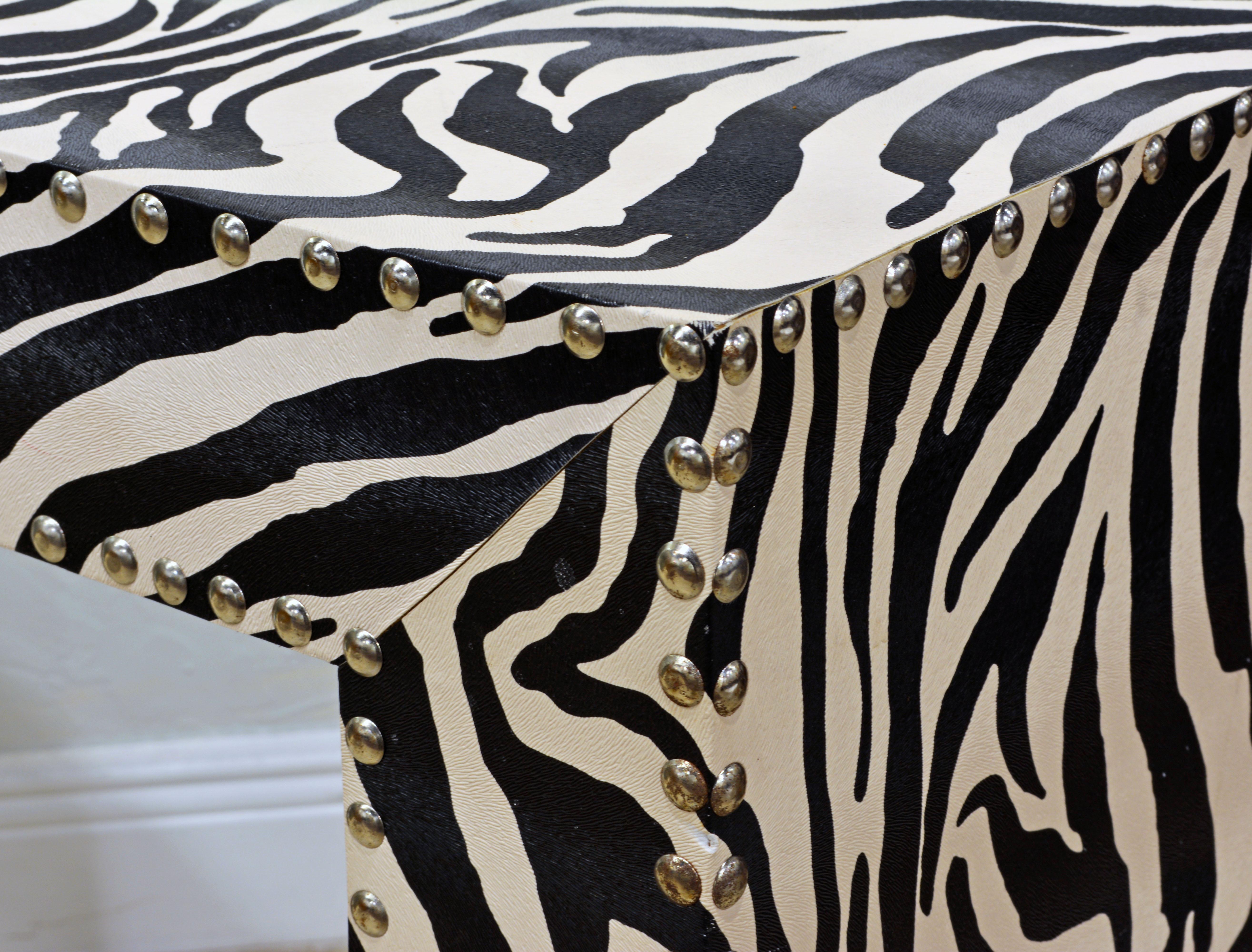 zebra print side table