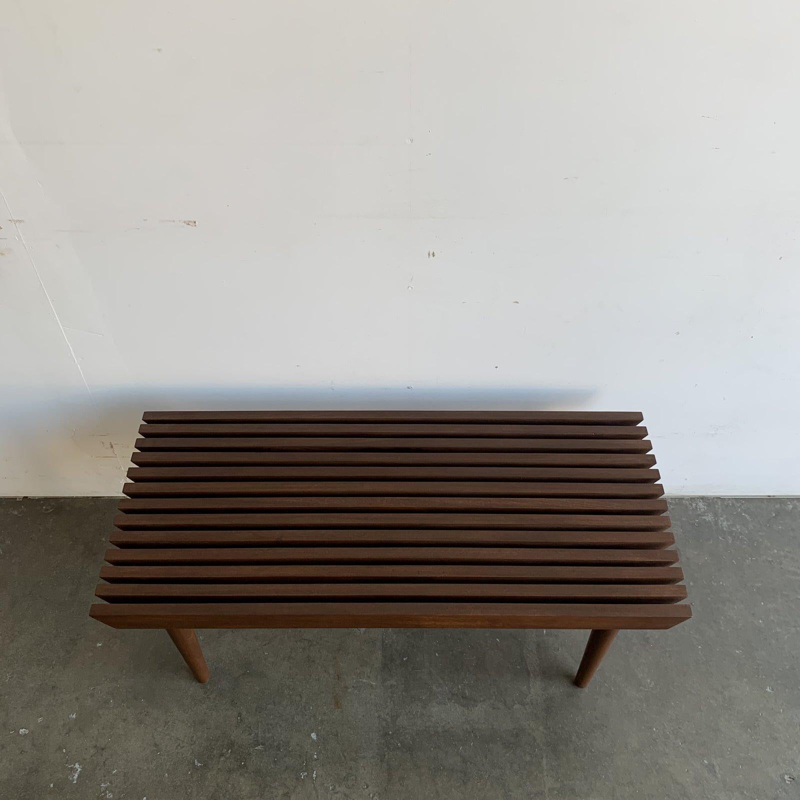 Custom Made Mid-Century Modern Slat Bench For Sale 6