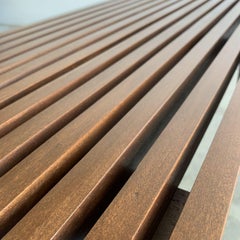 Custom Made Mid-Century Modern Slat Bench