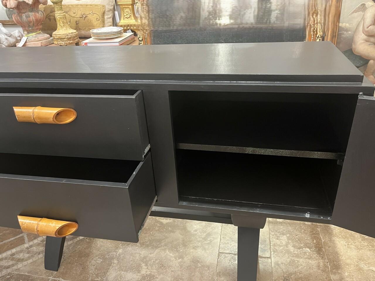 20th Century Custom Made Mid Century Style Credenza For Sale