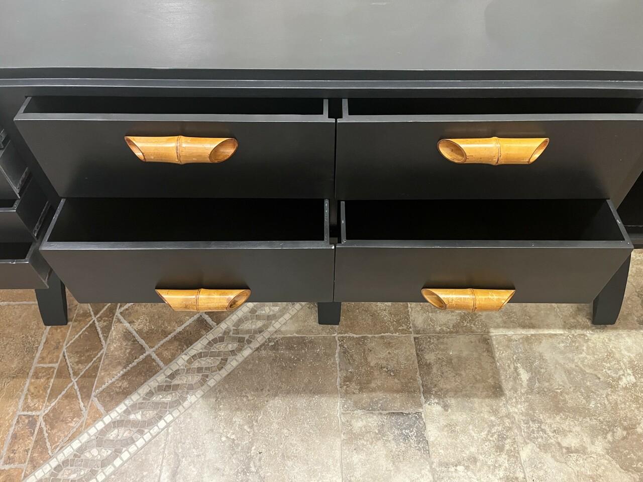 Wood Custom Made Mid Century Style Credenza For Sale