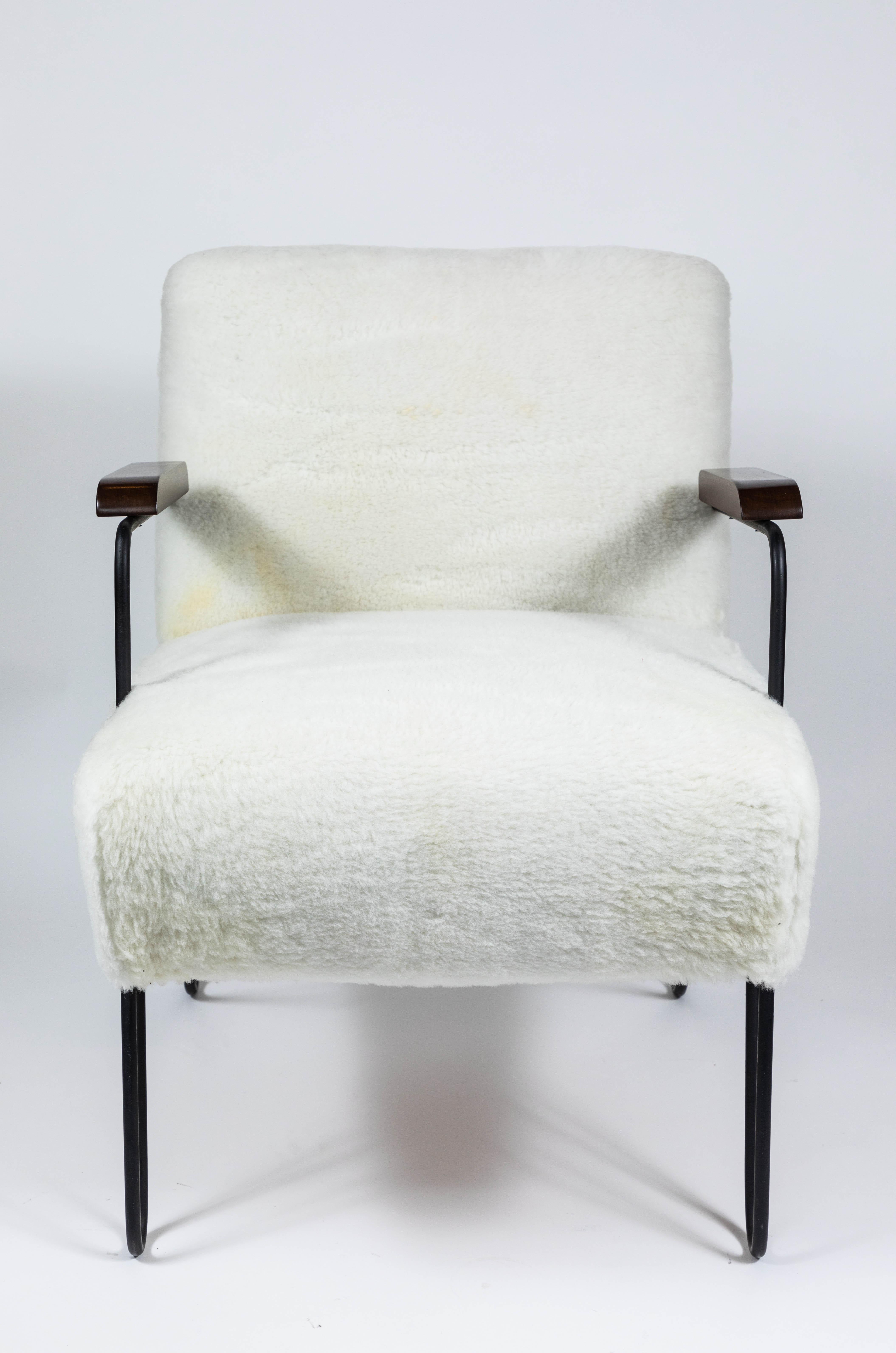 Sheepskin Custom Made Midcentury Style Hairpin Chair