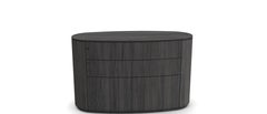 Custom Made Minimalist Oval Chest of Drawers in Grey Oak