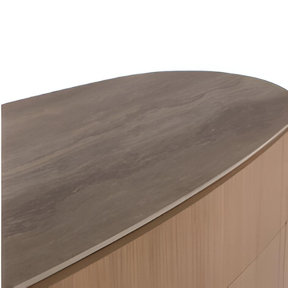 Custom Made Minimalist Oval Chest of Drawers in Natural Oak For Sale 1