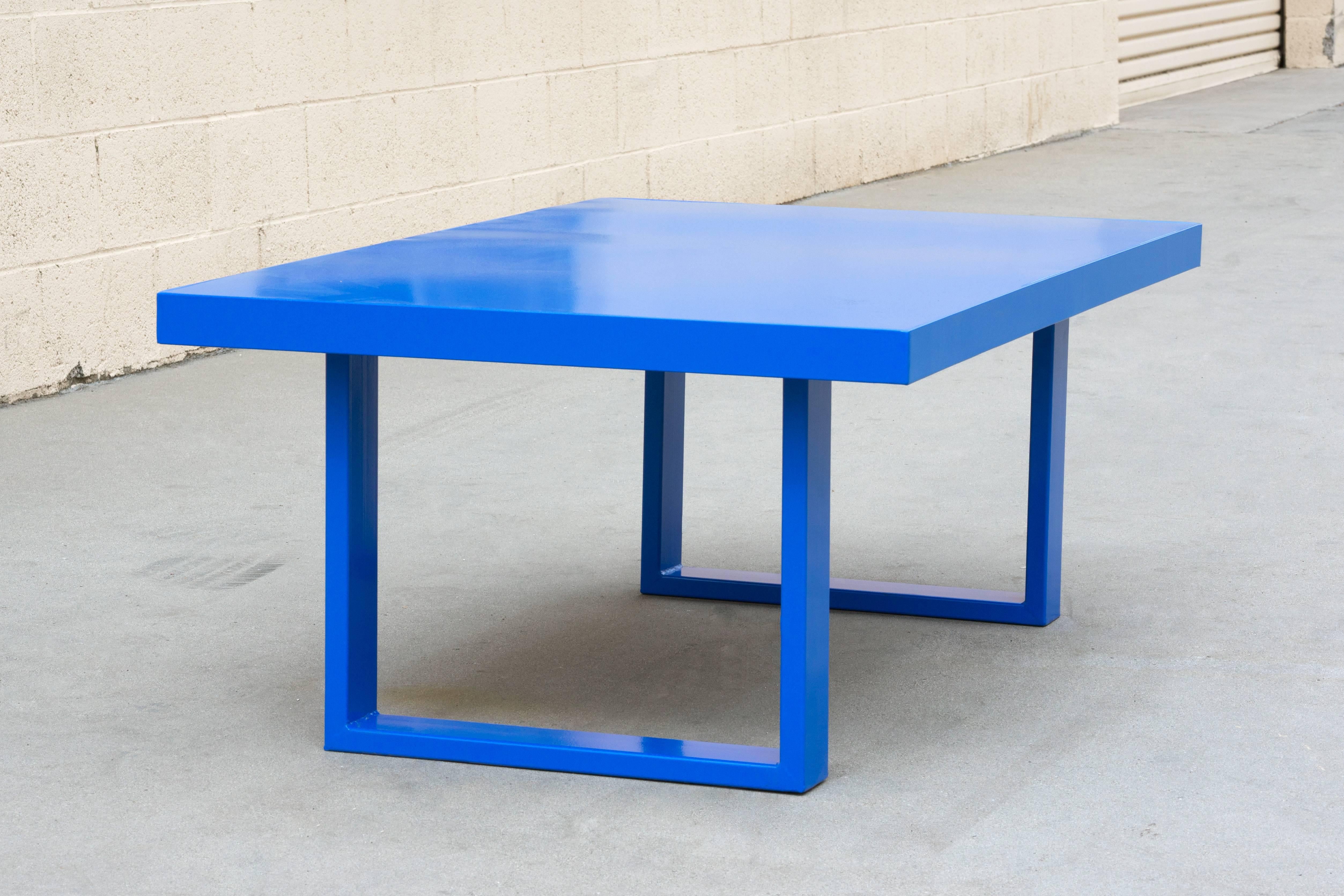 Add a burst of color to your living room with our custom made minimalist coffee table powder coated in 