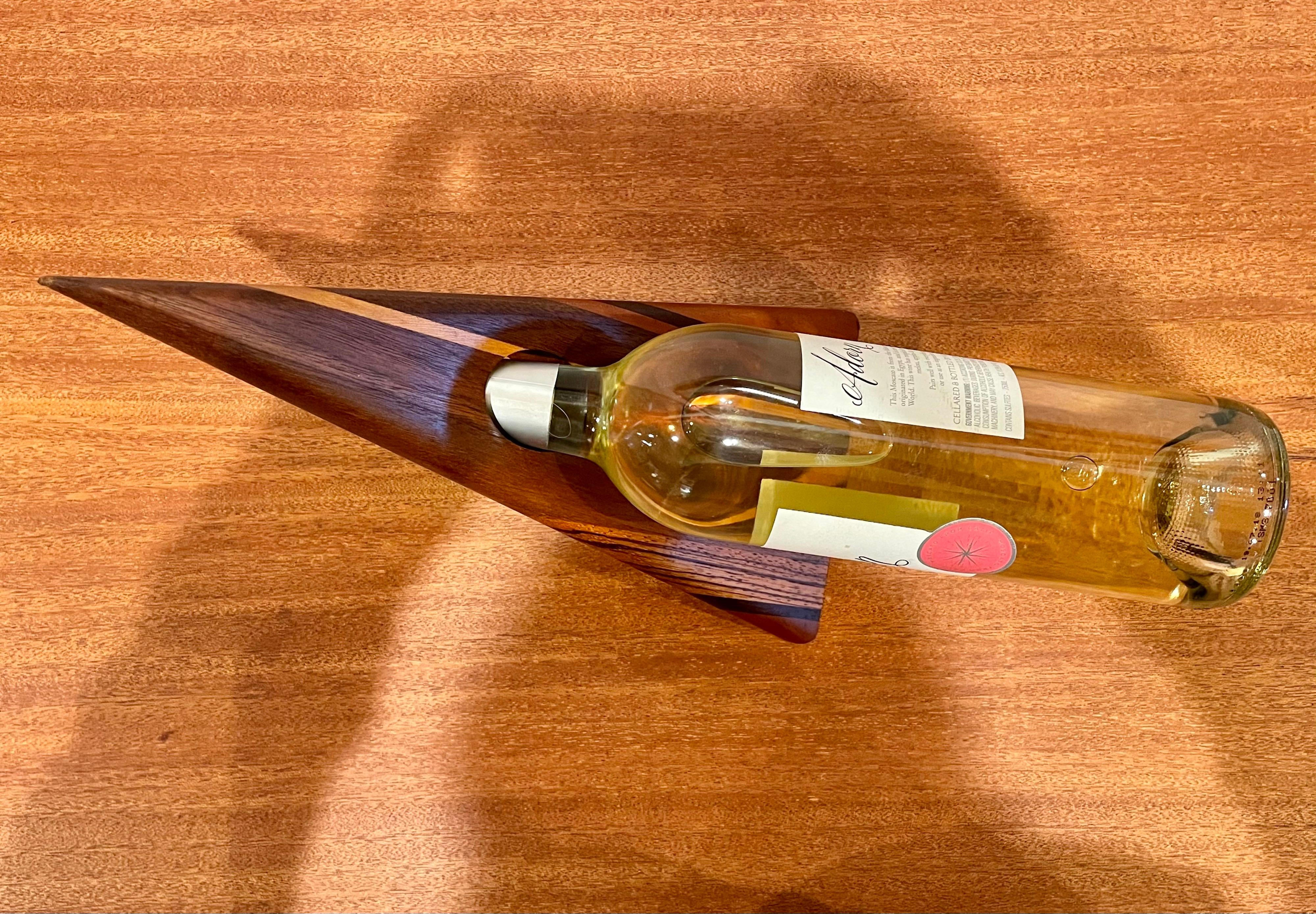 20th Century Custom Made Mix Woods Wine Bottle Holder For Sale
