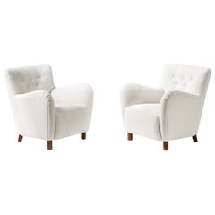 Custom Made Model 54 Boucle Lounge Chairs