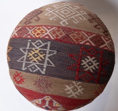 Couvercle Kilim turc d'Anatolie vintage et bois de chêne, fabriqué sur mesure