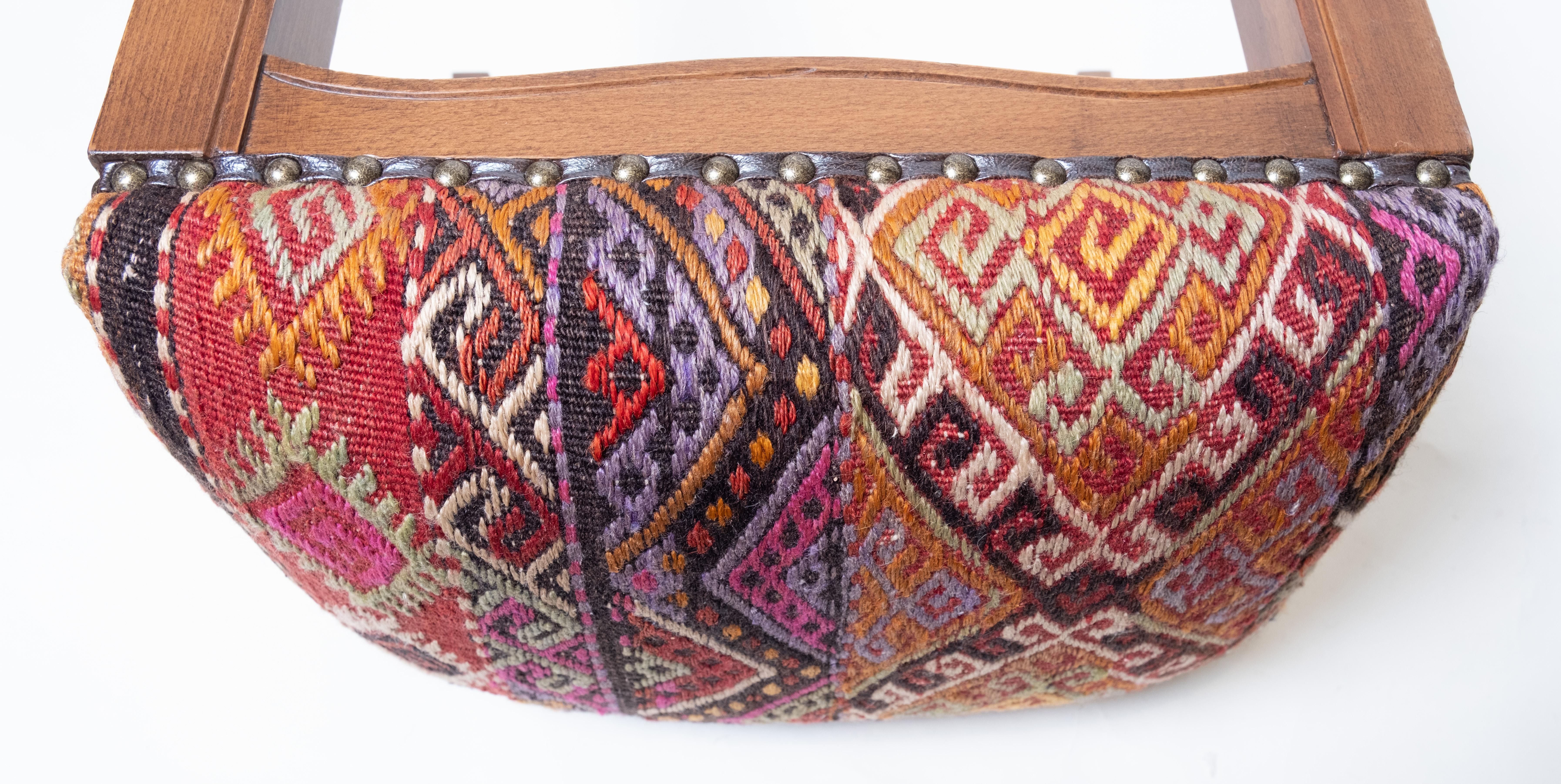 kilim covered ottoman