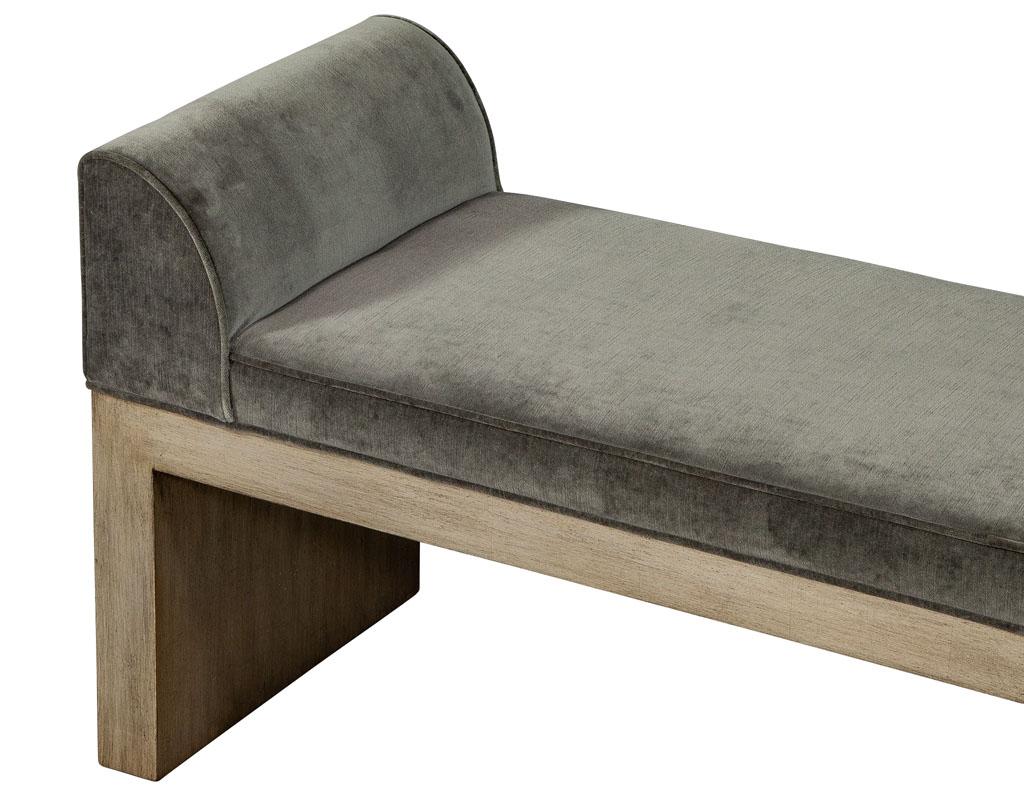 Contemporary Custom Made Modern Silver Leaf Hall Bench by Carrocel