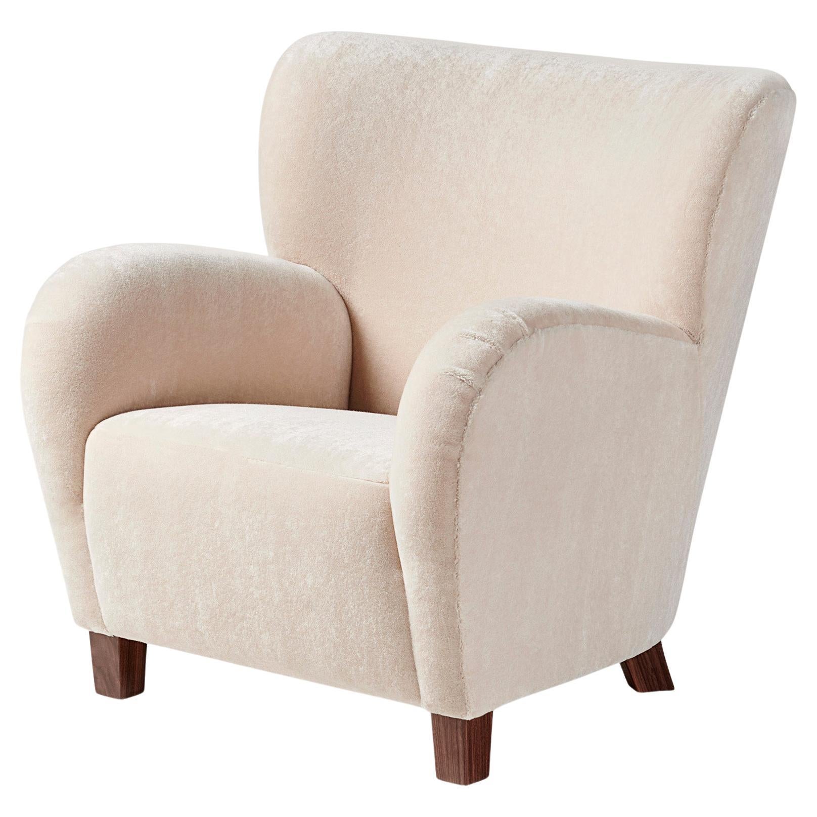 Custom Made Mohair Velvet Karu Armchair by Dagmar