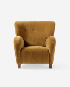 Custom Made Mohair Velvet Karu Armchair