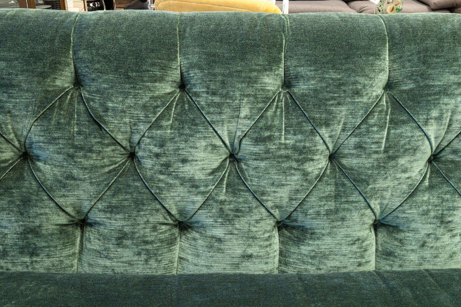 Custom Made Monumental Green Velvet Tufted Hollywood Regency Sofa Sectional 1