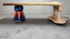 Custom made movie prop table 'melted candle'