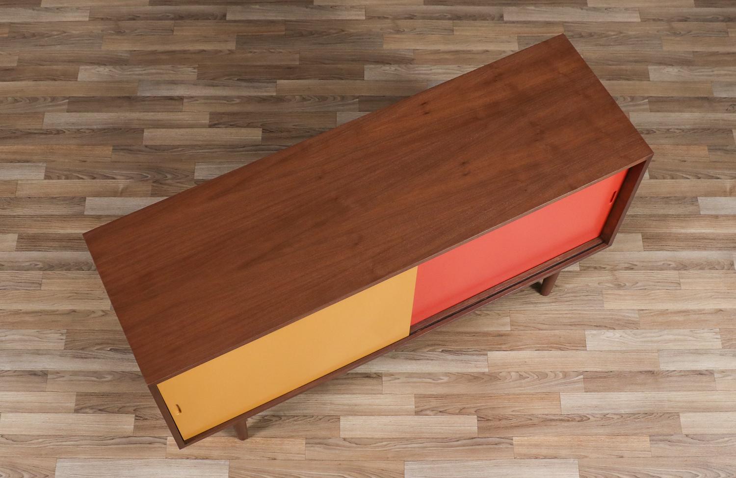 Custom Made Multi-Color Lacquered Credenza by Danish Modern LA For Sale 3